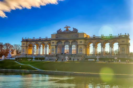 Vienna, Austria, December 19 2021: Glorieta of Schoenbrunn Palace in Vienna, Austria.