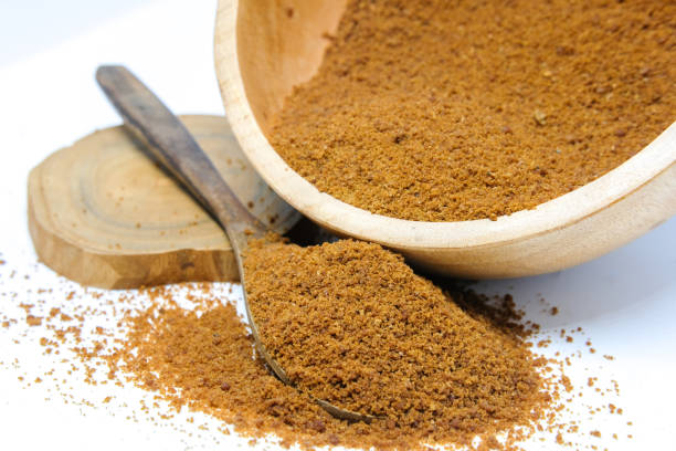 istock Gula Aren, Brown Sugar on wooden spoon 1412705651