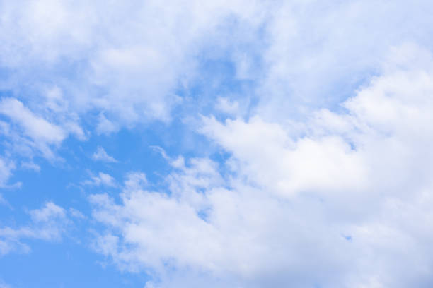 istock Blue summer sky with a lot of white fluffy cirrus clouds. 1412705935