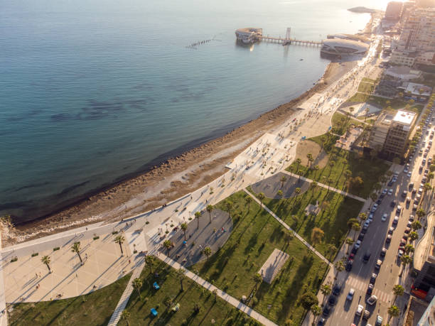 istock Durres coastline from drone, Albanian City 1412707760