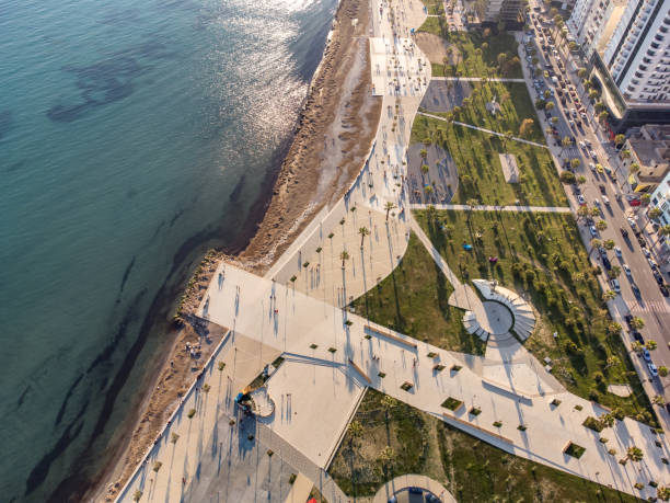 istock Durres coastline from drone, Albanian City 1412707785