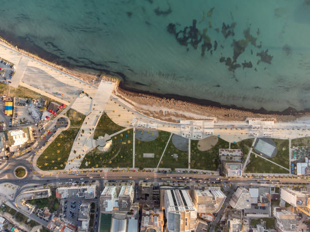 istock Durres coastline from drone, Albanian City 1412707804