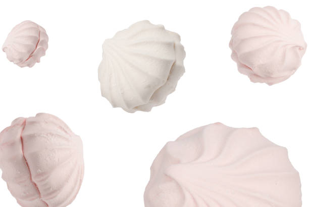 istock Rose marshmallow isolated on white. Zephyr. 1412713106