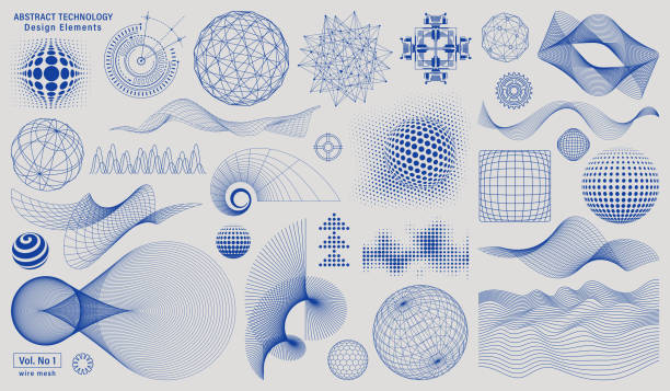 illustrazioni stock, clip art, cartoni animati e icone di tendenza di tecnologia astratto elementi di design - abstract