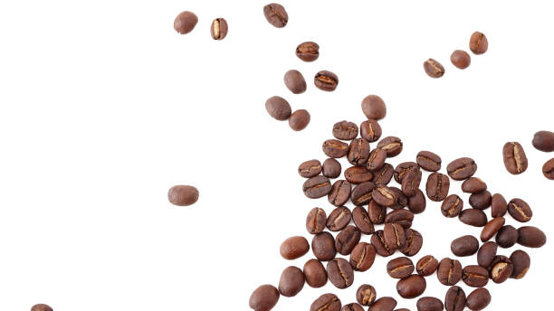 istock Coffee beans isolated on white background. 1412716235