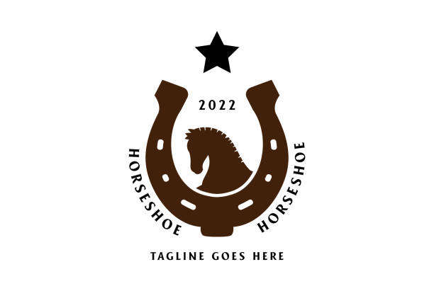 illustrations, cliparts, dessins animés et icônes de fer à cheval vintage pour smith iron work logo design - horseshoe