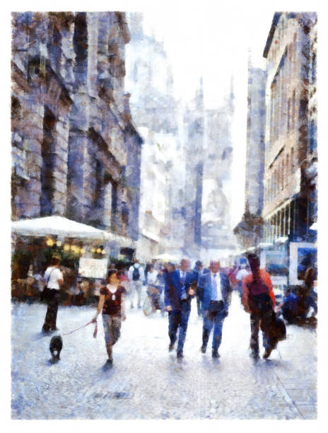istock A street of Milan - digital photo manipulation 1412725290