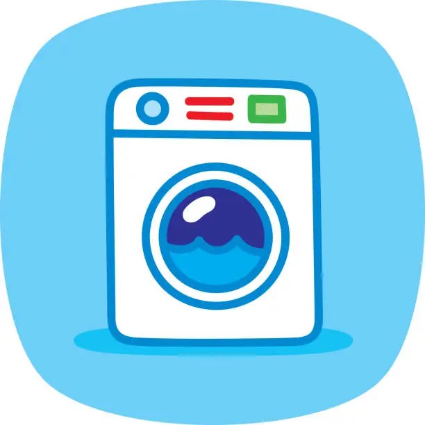 Vector illustration of Washing Machine Doodle 1