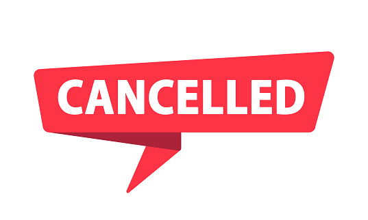 Sticker Chancelled Cancelled Banner Speech Bubble Label Sticker Ribbon Template Vector ...