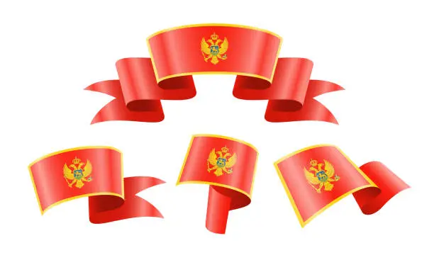 Vector illustration of Montenegro - collection of waving country flags.