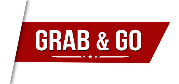 istock Grab and go red ribbon or banner design 1412730905