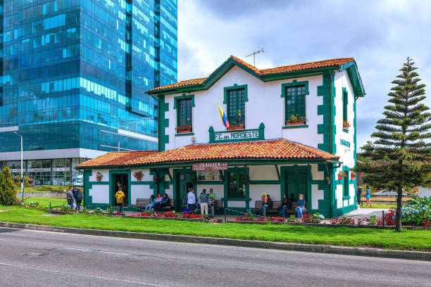 Bogota, Colombia - The Road Side Of The Colonial Railroad Usaquén Station In The Andes Capital City stock photo