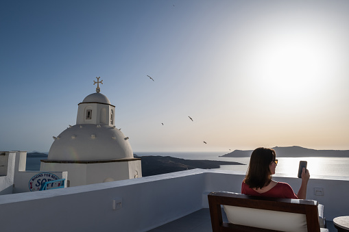 Sunset on the island of Santorini, Greece