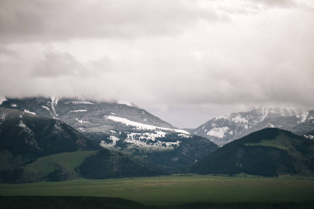 istock Scenic view of lush valley and Mountains 1412734159