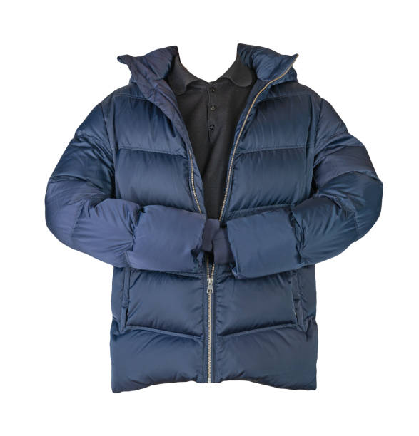 istock Down jacket and sweater isolated on white background 1412736107
