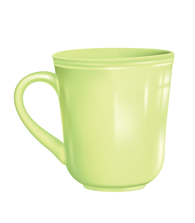A realistic coffee cup template with a transparent background. File includes EPS Vector file and high-resolution jpg.