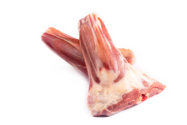 raw lamb shanks meat, raw lamb leg (turkish name; kuzu incik) - lamb shank dinner meal imagens e fotografias de stock