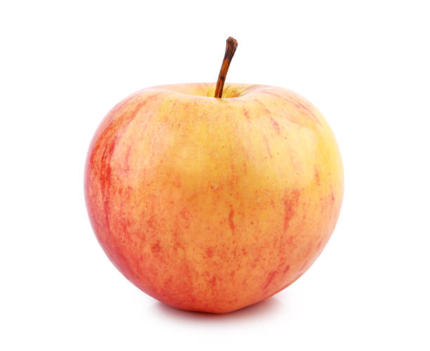 istock Whole fresh red yellow apple isolated on white 1412740098
