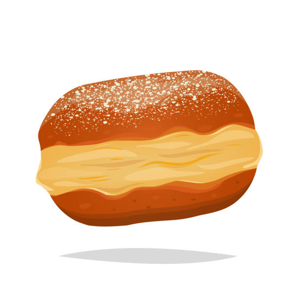 vector illustration of a German donut called Krapfen vector art illustration