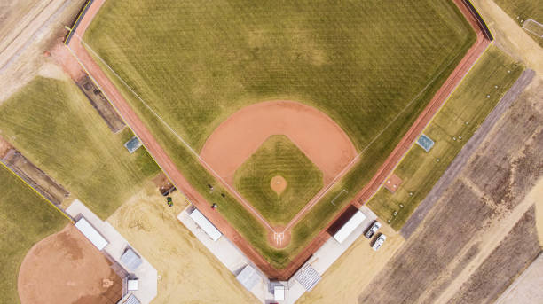 Aerial view of baseball field