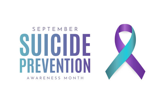 ilustraciones, imágenes clip art, dibujos animados e iconos de stock de tarjeta del mes de concientización sobre la prevención del suicidio, septiembre. vector - símbolo societal