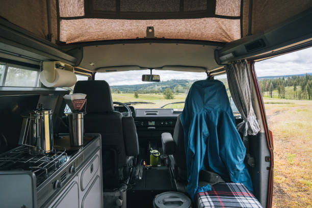 istock Stove top coffee pot inside of camper 1412745265