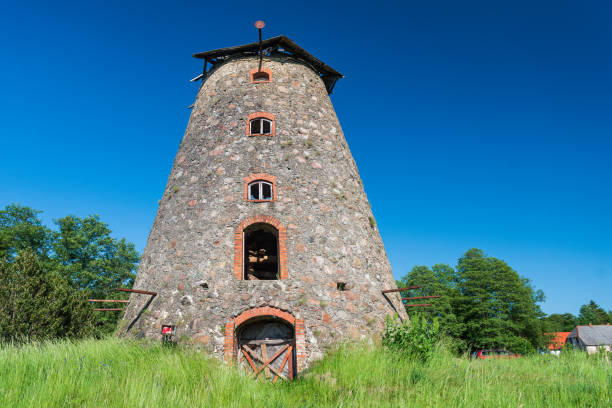 istock Abandoned windmill in sunny summer day, Kapsede, Latvia. 1412748465