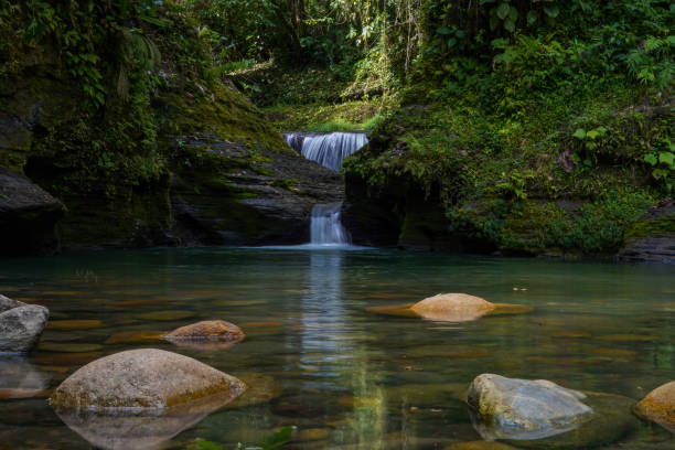 istock Beautiful waterfalls in a peaceful landscape 1412750991
