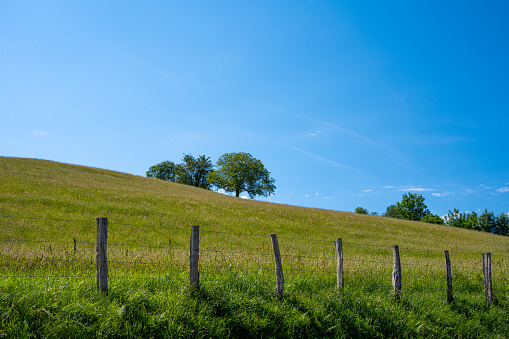 Fence on Hill in Pyrenees Mountains