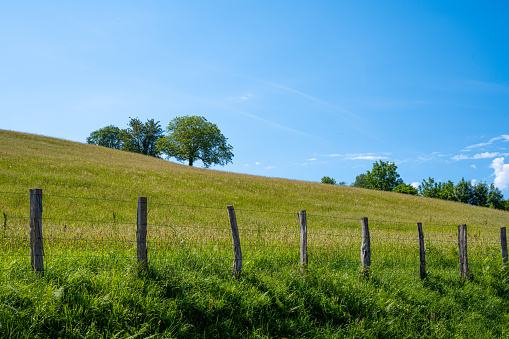 Fence on Hill in Pyrenees Mountains