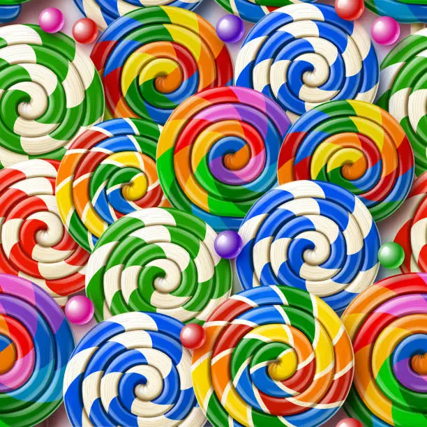 Vector illustration of Lollipop Candy Seamless Background