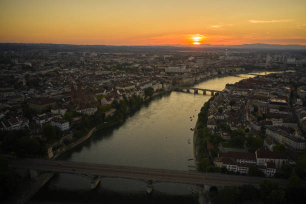 istock Basel City from above the Rhine River 1412755984