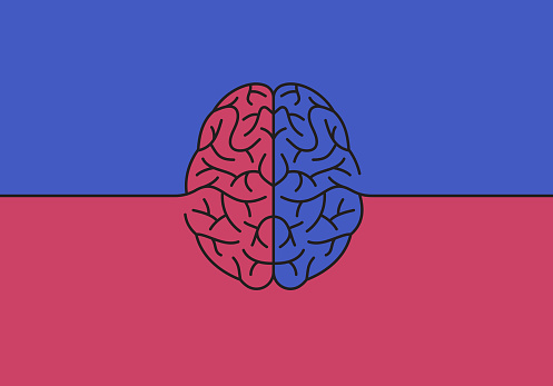 Left brain and right brain background with space for your copy.