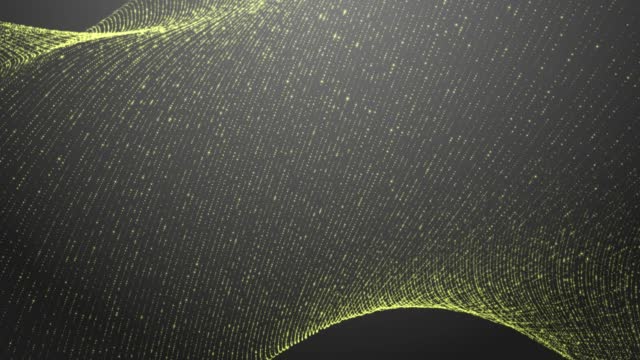 3d rendering background with particles and depth of field. Loop animation, seamless footage. Dark digital abstract background with beautiful glowing particles.
