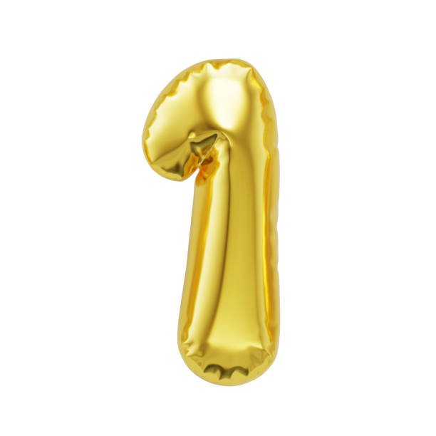 istock Number 1 shiny golden inflatable balloons 1412764462