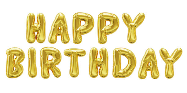 istock Happy Birthday shiny golden inflatable balloons 1412765573