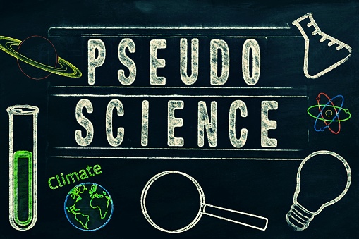 The Words 'Pseudo Science' on a Blackboard Style Image for a Learning about the Pseudo Science. This image is for the concept there is a lot of concern in recent years that science that is pushed as true has an awful lot of money and funders to please. And science that does not follow the narrative being pushed as true, unfortunately cannot make any one any money and is classed as pseudo science.
