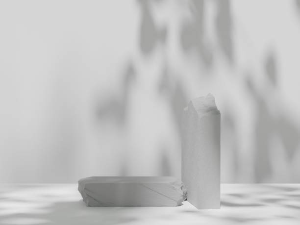 istock Empty 3D display product beige minimal scene with geometric podium platform.Cosmetics or beauty product promotion mockup. 3D render illustration. 1412768927
