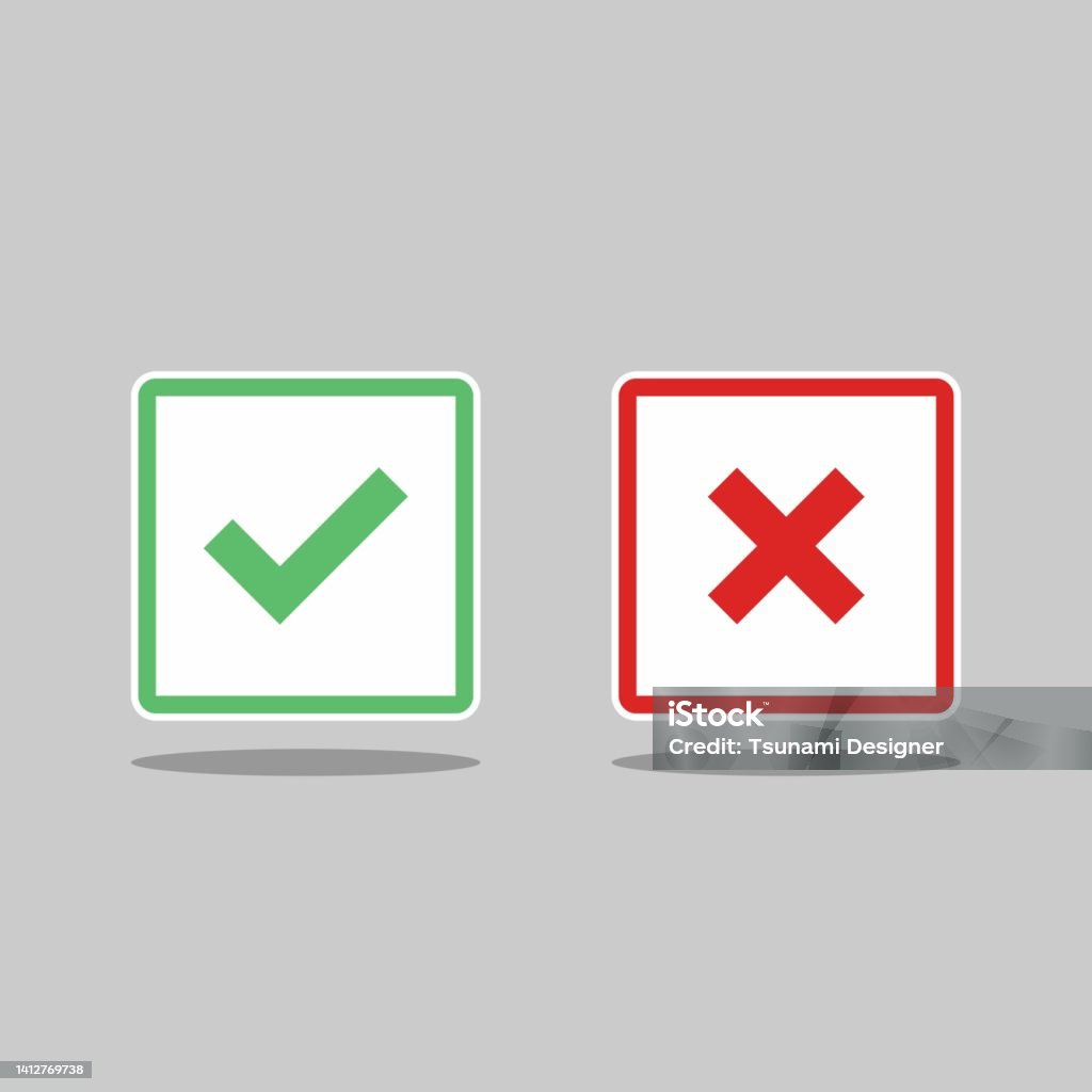 Check And Incorrect Check And Wrong Marks Tick And Cross Marks Accepted Rejected Approved ...