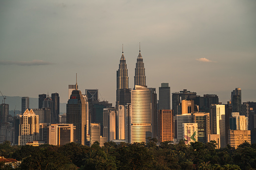 Skyscraper of Petronas Twin Towers of Kuala Lumpur, Malaysia.