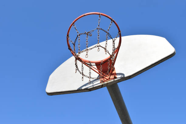 istock Looking Up at a Basketball Hoop 1412782311