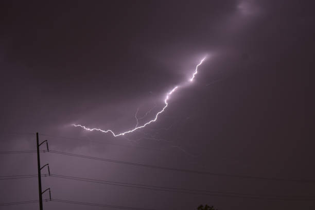 istock Lightning bolt in city landscape 1412784006