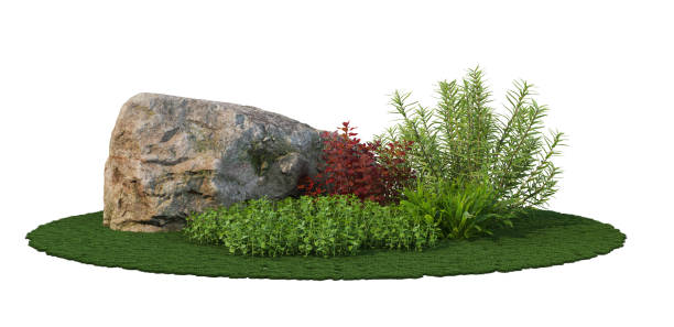 istock stone Garden decoration on a white background 1412788962