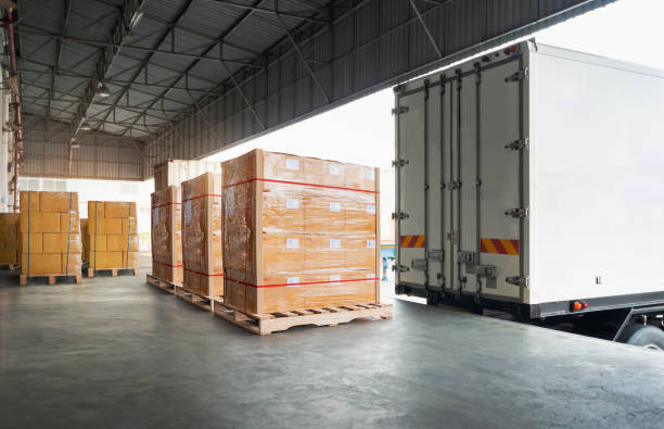 Packaging Boxes Wrapped Plastic Stacked on Pallets Loading into Cargo Container. Shipping Trucks. Supply Chain Shipment. Distribution Supplies Warehouse. Freight Truck Transport Warehouse Logistics. Packaging Boxes Wrapped Plastic Stacked on Pallets Loading into Cargo Container. Shipping Trucks. Supply Chain Shipment. Distribution Supplies Warehouse. Freight Truck Transport Warehouse Logistics. healthcare logistics stock pictures, royalty-free photos & images