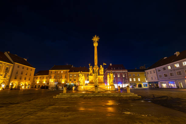 istock Beautiful Wiener Neustadt at night in Austria. 1412797182