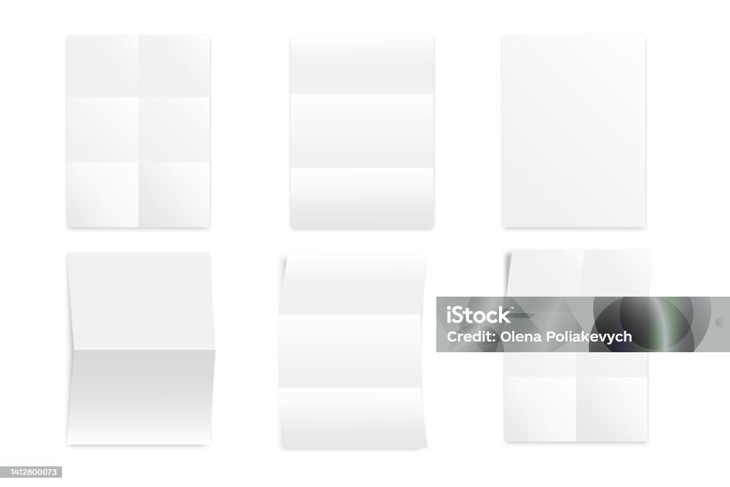 Folded Sheets Paper Set Vector Illustration Stock Image Stock