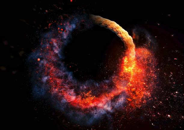 istock 3D illustration of a burning ring of fire 1412800369