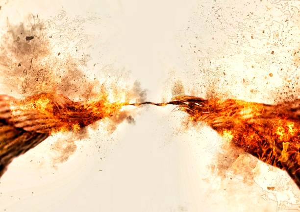istock 3D illustration of burning rope 1412801131