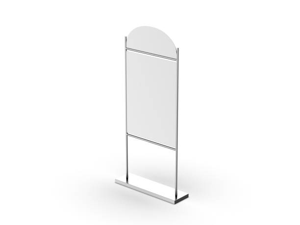 istock Standee display device advertising poster mock up template on isolated white background, 3d illustration 1412802237