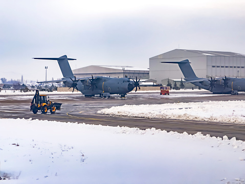 February 16, 2018; Ramstein, Germany: A U.S. Air Force C-130 Hercules cargo plane operated by the 86th Airlift Wing out of Ramstein Air Base, Germany.